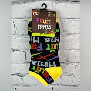 CrazyUniverse Fruit Ninja Logo Socks By Crazy‎ Boxer 3 Pack Low Cut Adult 6-13
